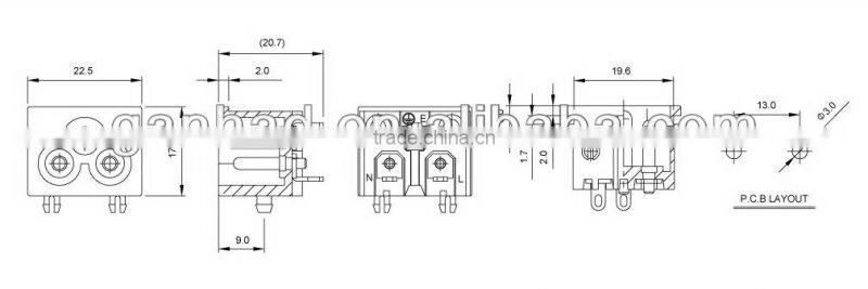 IEC 60320 Mickey C6 inlet socket