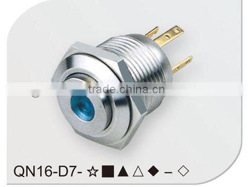 Dot illuminated 16mm push button switch