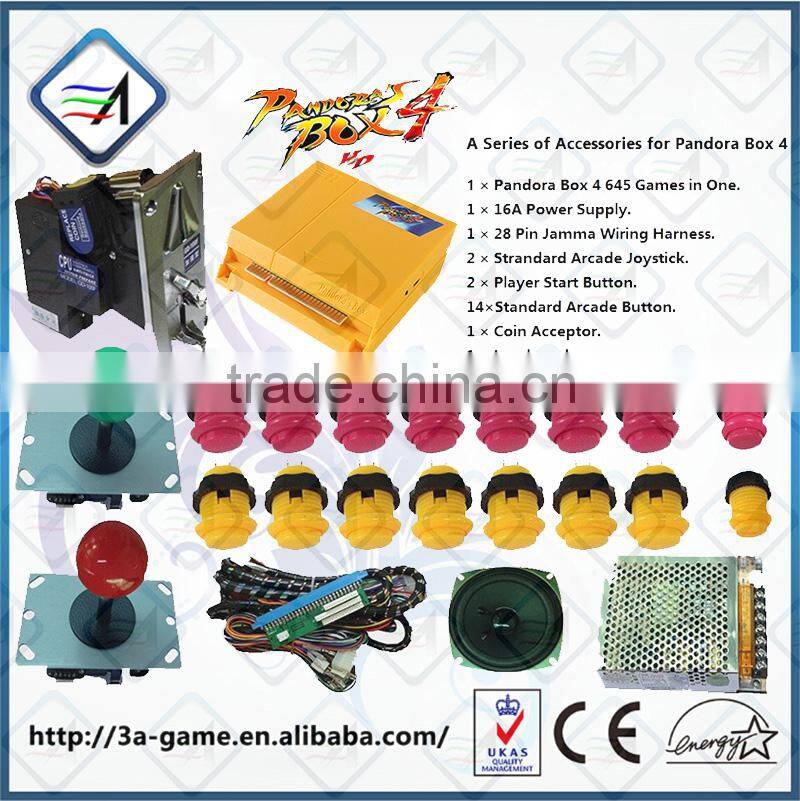 Pandora Box 4 HD Game 645 in 1 Jamma Multi PCB Game Board DIY Accessories Arcade Parts Joystick Buttons Kitsfor Arcade Machine