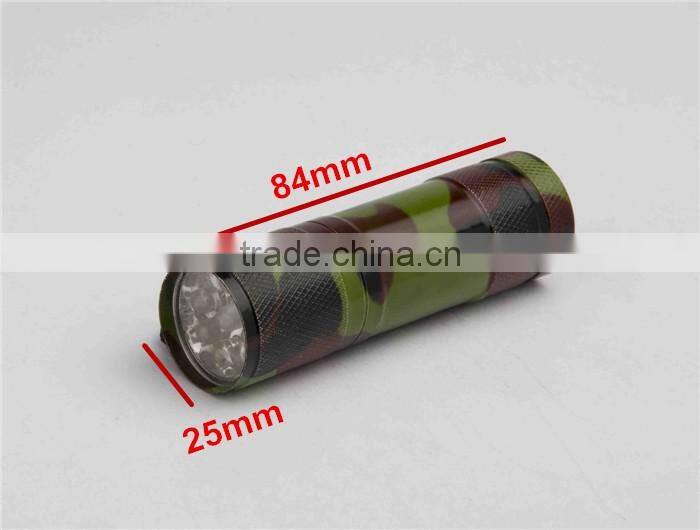 Onlystar GS-8005 promotional gift emergency small aluminum mini color 9led pocket light 9 led uv flashlight