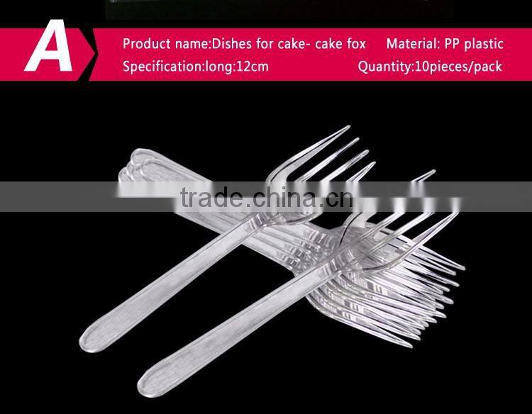 Transparent disposable a set of dessert tool cake knife paper dish cake fox colored wax