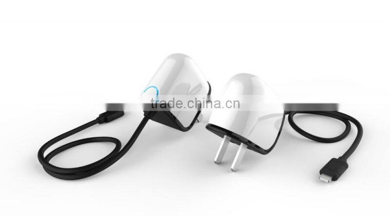 HLT micro usb smile face light led battery charger wall charger