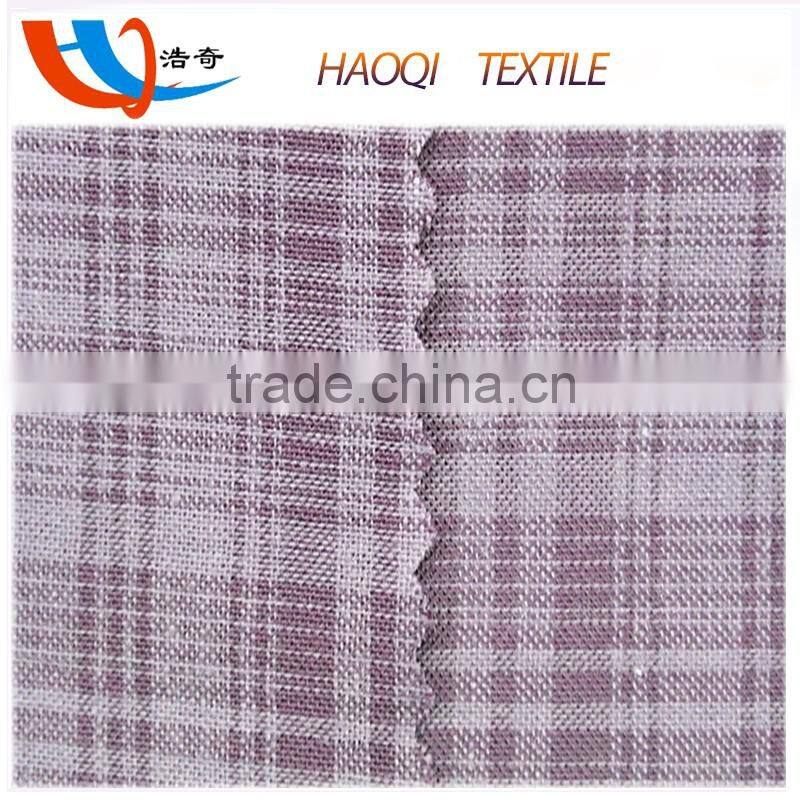 purple plaid shirt 50% cotton 50% rayon blend fabric