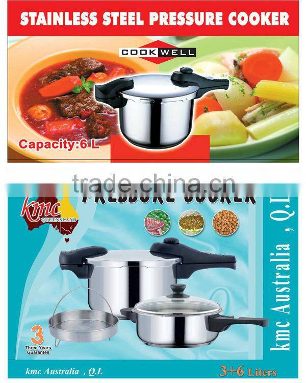 stainless steel national pressure cookers, sandwich bottom, suitable to gas stove & induction cooker ASF 22CM 6L