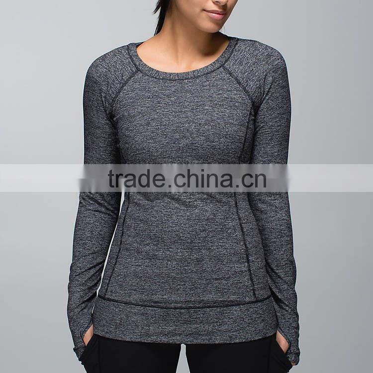 Cheap custom women blank t shirt ladies long sleeve blouses with high quality low prices made in China