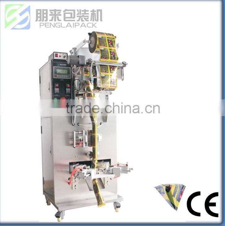 triangle plastic bag packaging machine for milk/popcorn/beans