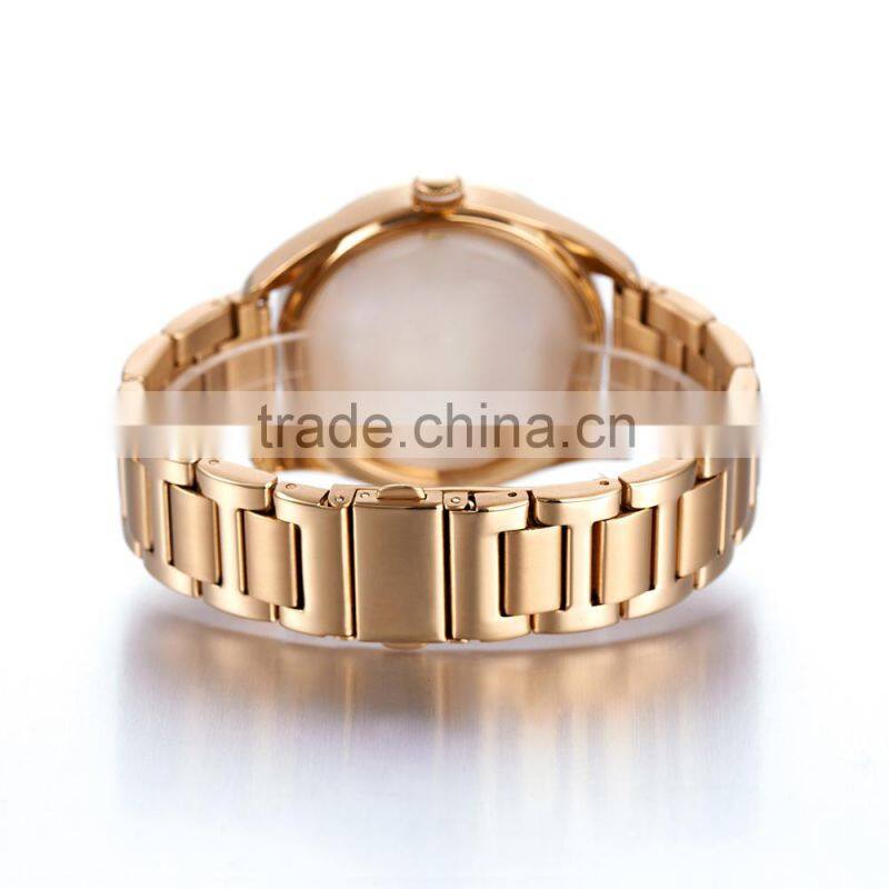 Full Stainless Steel Mutifunction Japan Quartz Wirst Watch Gold
