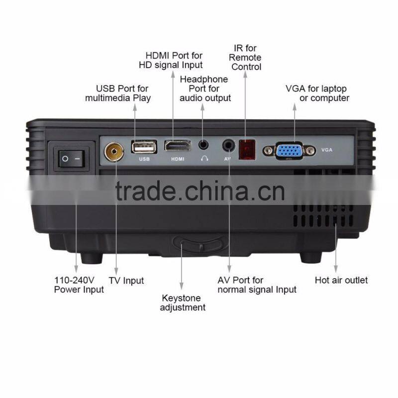 New Arrive 800 Lumens Portable Multimedia 800*480 Native Resolution 4 Inch LCD Full HD Digital LED Projector Home Theater