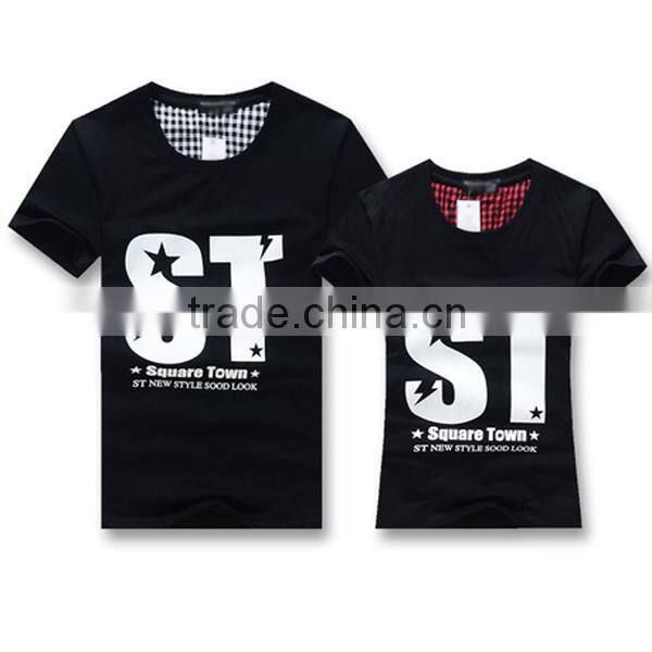 Cotton printing t-shirt for lover , cute couple t-shirt designs , unisex design couple t-shirt (lyt0300070)