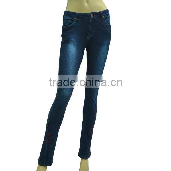 New fashion 4 way stretch knitted denim slim & fit low waist women's jeans