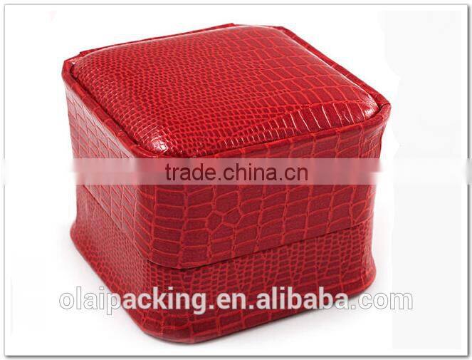 red fake crocodile ring box