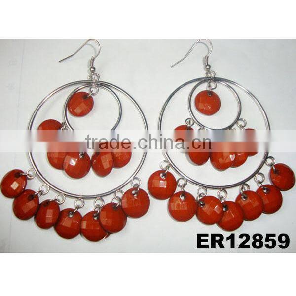 women big colorful chandelier hoop earrings