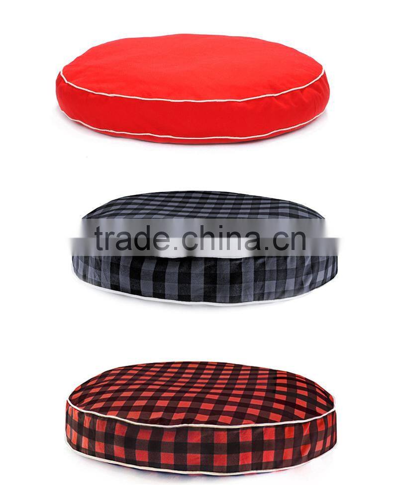 New Arrival Breathable Soft Buffalo Plaid Circle Bed