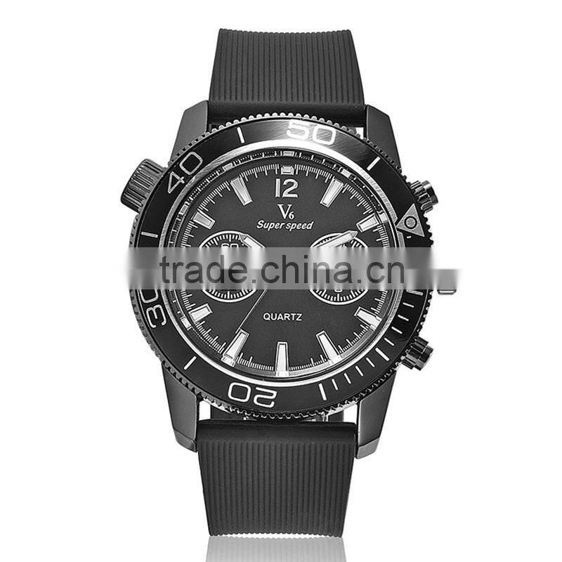 WJ-5425 best selling Alibaba black and white face trendy V6 silicone strap men sport watch