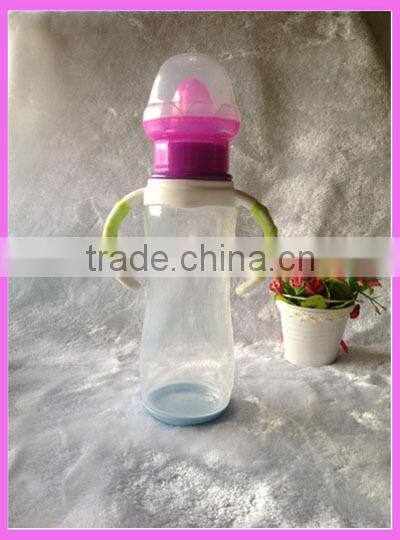 baby products BPA FREE pp/glass/silicone nursing bottle with double colors handle