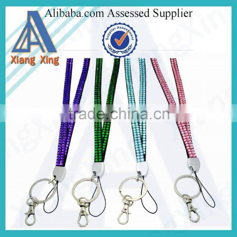 2016 crystal rhinestone lanyard with badge holder
