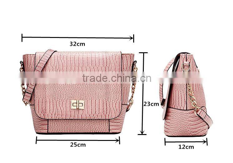 PU Crocodile Leather Woman Single Shoulder Bag