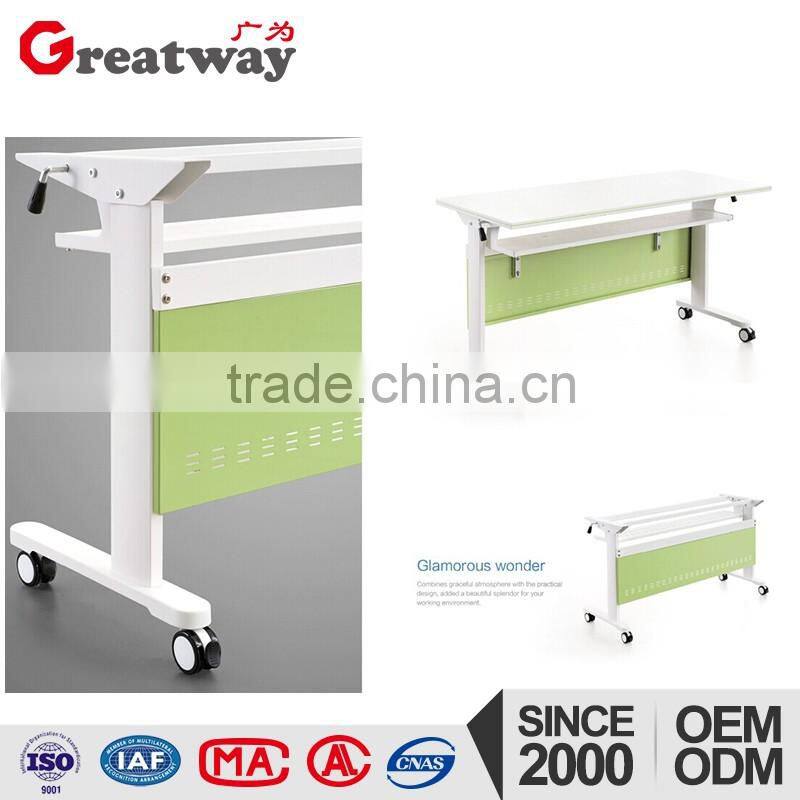 ZD-04 small metal folding table with wheel and front modesty panel