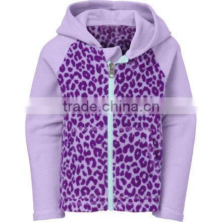 The lovely girls leopard hooded coat print with thick zipper fleece, children winter coat,fashion autumn/winter coat 2015