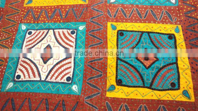 RTHBC-2 Cutwork Embroidered Patchwork Designer handmade kantha stitching queen size bed covers manufacturers and supplier