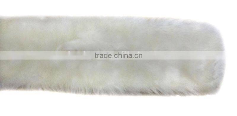 white color plain best selling faux fox fur scarf