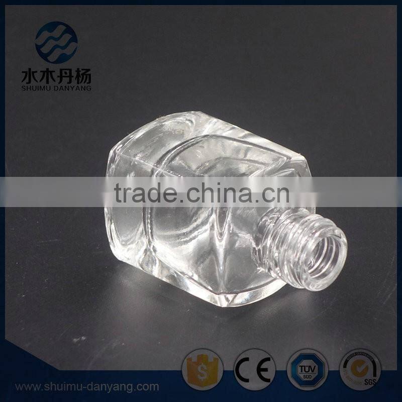 Hot selling 6ml clear square glass nail polish bottle