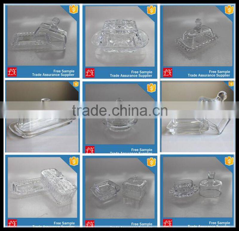 LXHY-CE0821High quality small novelty butter dish with clear crystal cover