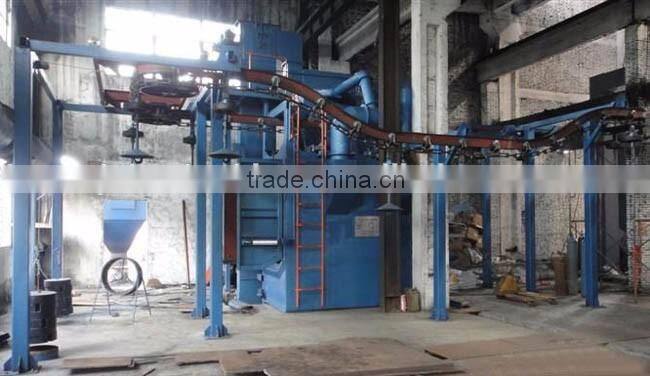 Overhead rail shot blasting machines
