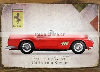 Wholesale printing custom made wall plaques vintage metal letters wall plaque sports car metal craft