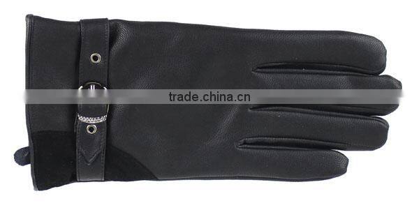 black Men PU leather gloves