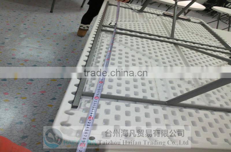 High quality 2 meters strong plastic picnic table/hot sell plastic restaurant table with removable legs