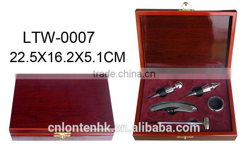 custom wooden wine gift box with wine opener