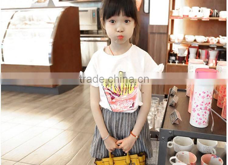 Popular Special Decor Breathable Cotton Children Short Sleeve for Girls