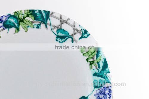 8'' Plate With Leguminosae Rim/ Blank ceramic plate/ Nice printable plate/ Plate for sublimation/ Good decorated plate
