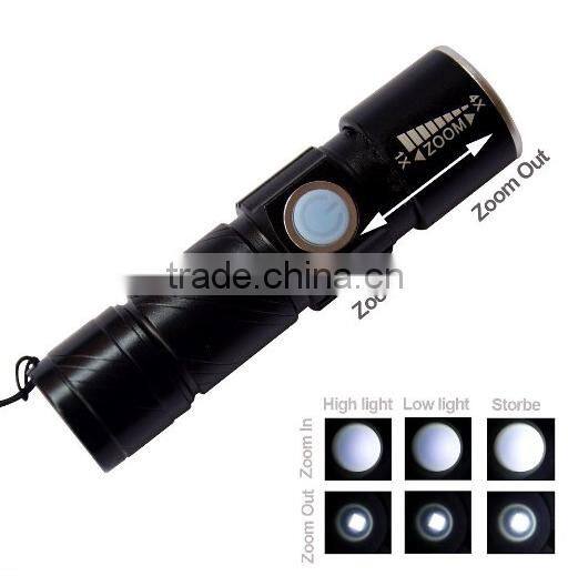 High power outdoor 300 lumen protable usb led rechargeable led Lamp with hand strap