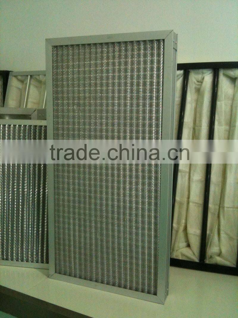 Washable Pleated panel aluminum Mesh air filter in lampblack treatment