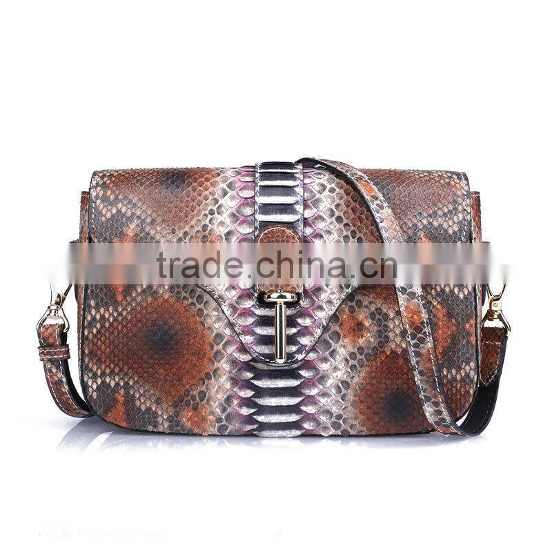 Top grade python leather ladies shoulder bag, women bag from Guangzhou manufacture