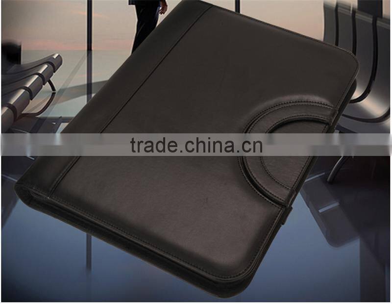A4 leather file folder document holder fashion portfolio folder leather portfolio folder from factory