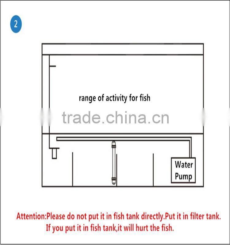 Quartz tube 254nm uvc aquarium filter 15W led uv germicidal lamp