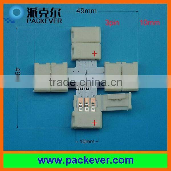 3 pins solder free connector for 10mm width PCB WW/CW led strips