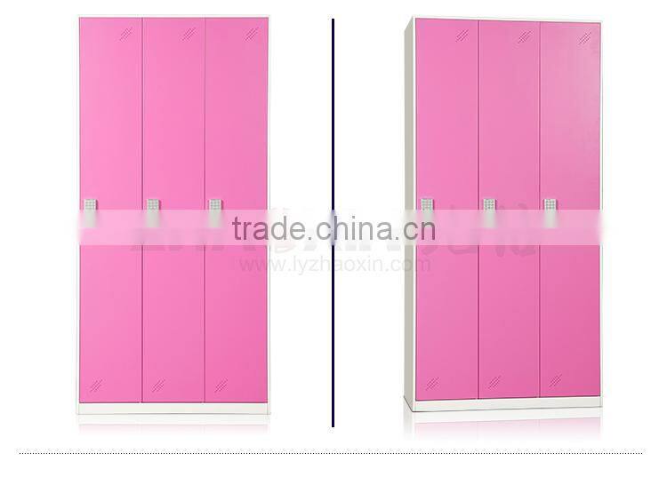 new design office steel furniture locker electronic wardrobe safe steel locker with 3 doors