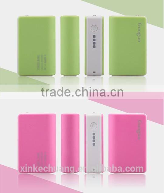 Guoguo wholesale cute colorful pocket portable 3600mah power bank for iphone7