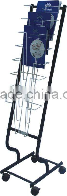 metal foldable magazine newspaper display rack HSX-S278
