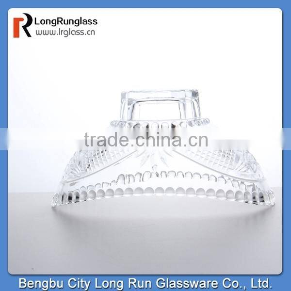 LongRun eco-friendly 800ml transparent patterned glass fruit plate