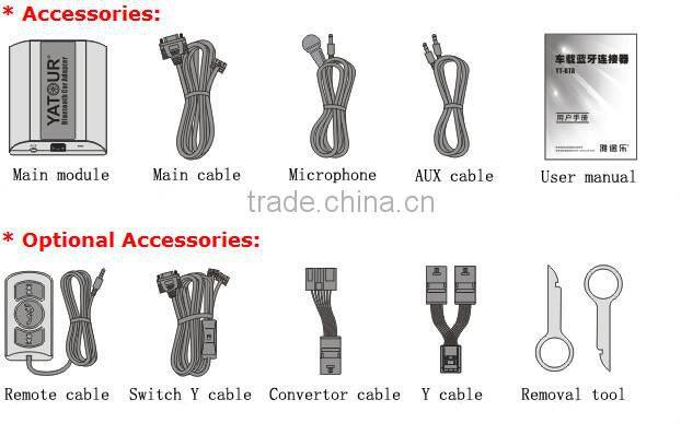Yatour 2 in 1 bluetooth usb adapter &car audio interface for Honda Goldwing GL1800 MP3 AUX Bluetooth car kit