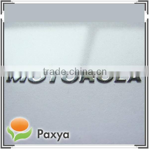 Home appliance custom thin metal nickel nameplate sticker with 3M adhesive