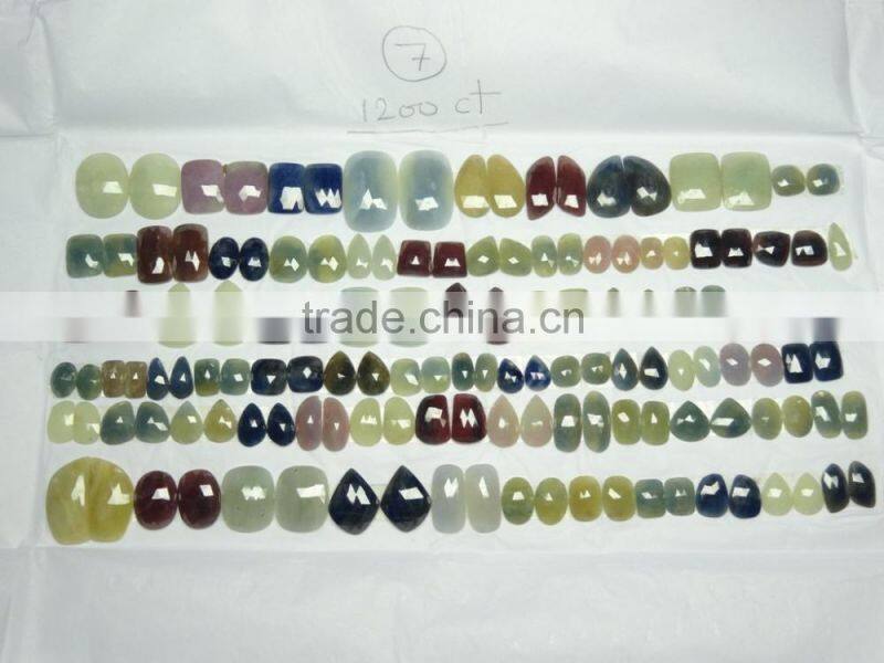 Multi Sapphire Rose Cut Gemstone Irregular shape