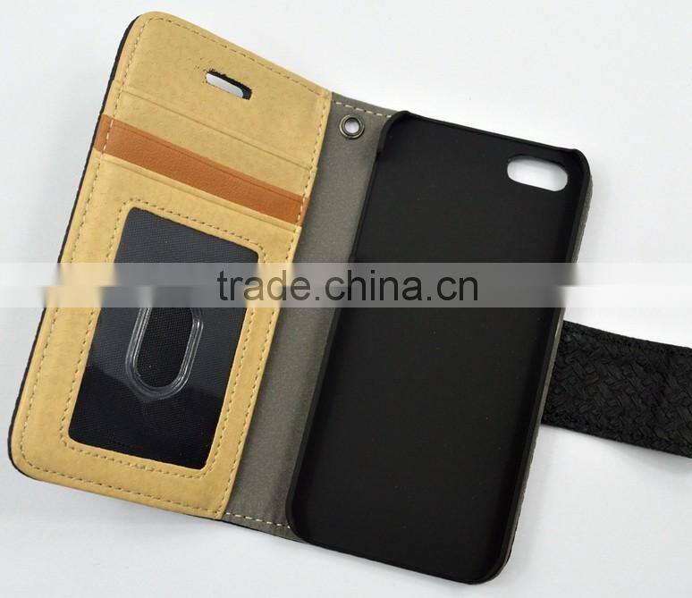 Mat Grain PU Leather Phone case for iphone 6 with Card Slots , Strap Holder and the Magnet Cover