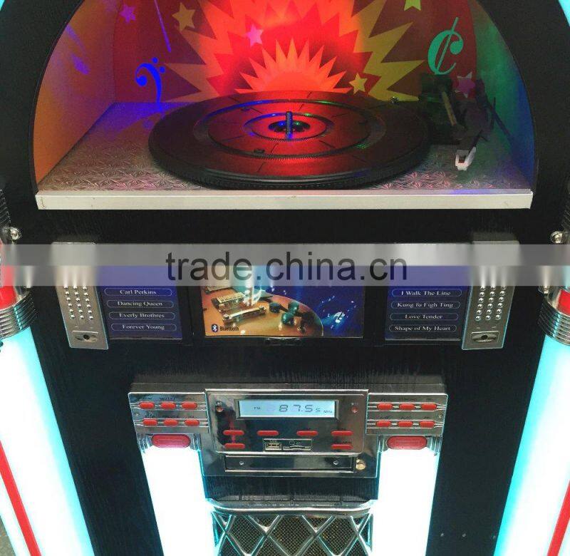Full Size Classic 7-Color Changing LED Vinyl Jukebox for pinball / billard game room
