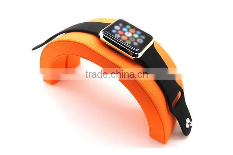 Plastic+leather Rainbow bridge design Charging cradle for apple watch